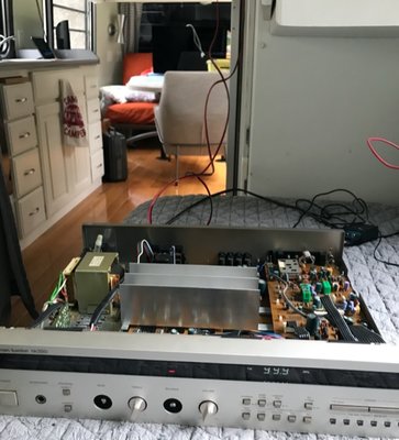 Old School 80's amp getting some repairs before mounting above fridge.
